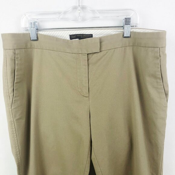 Brooks Brothers Pants Women Size 8 Natalie Mid Rise Straight Ankle Trouser Khaki - Picture 2 of 7